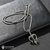 Poseidon Trident Necklace Men's Lucky Charm - BGCOPPER