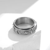 Titanium Steel Retro Sun and Moon Revolving Decompression Ring - BGCOPPER