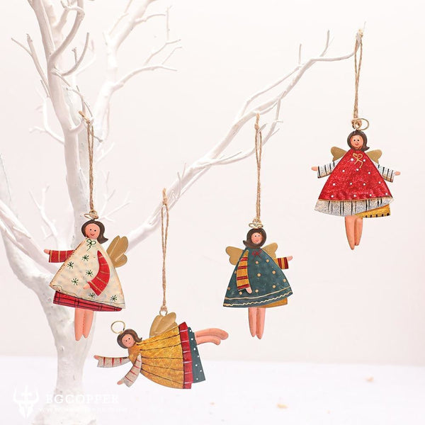 Hand Painted Vintage christmas Angel Girl Pendant Decoration - BGCOPPER