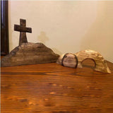 Solid Wood Empty Tomb with Jesus Easter Scene Decoration - Artwork for Home
