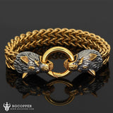 Viking titanium steel wolf head bracelet - BGCOPPER