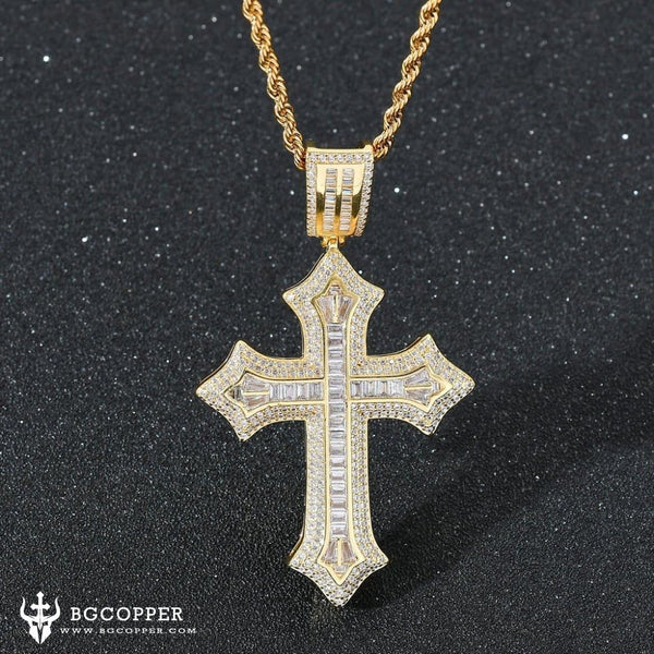 Luxury CZ Stone Cross Necklace - BGCOPPER