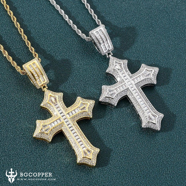 Luxury CZ Stone Cross Necklace - BGCOPPER