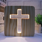 Jesus, Cross, Church, Holy spirit night light, religious wooden 3D mood light