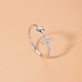 To My Daughter "Pray Through It" Heart and Cross Ring
