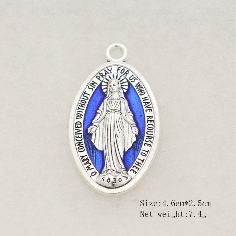 Miraculous Medal Necklace Enamel Jewelry - with free chain