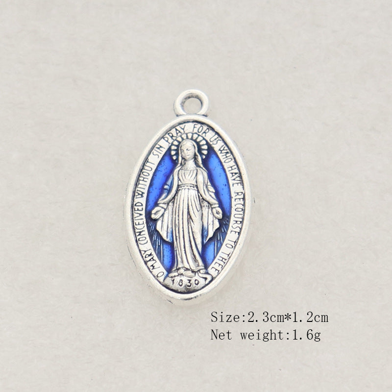 Miraculous Medal Necklace Enamel Jewelry - with free chain