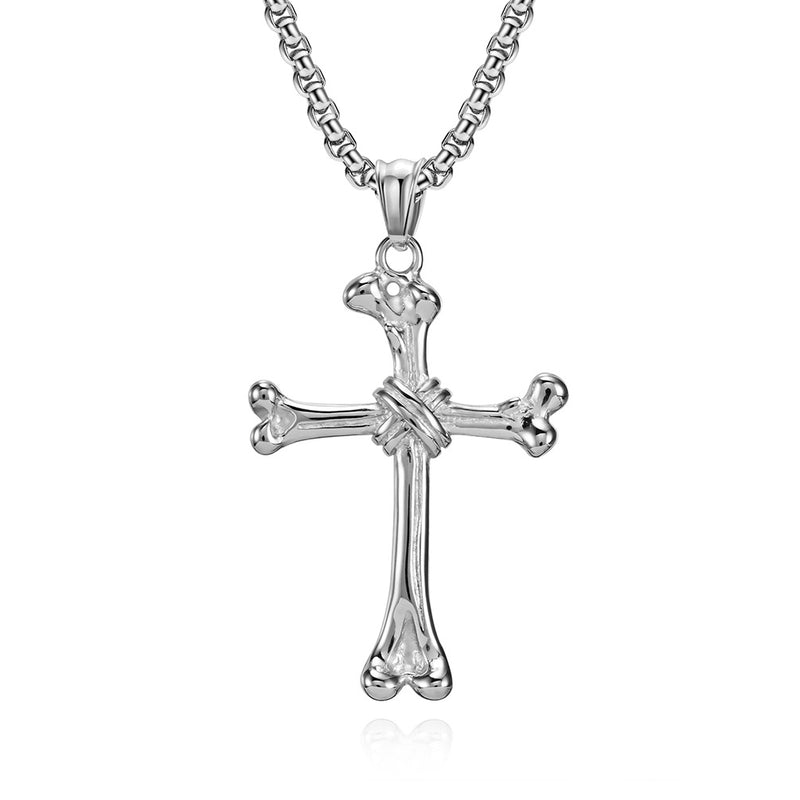 Knochen Kreuz Anhänger Halskette-Bestes Geschenk für Haustier-Liebhaber