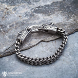 Viking titanium steel wolf head bracelet - BGCOPPER