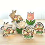 WOODEN EASTER DECOR LED LIGHT