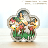WOODEN EASTER DECOR LED LIGHT
