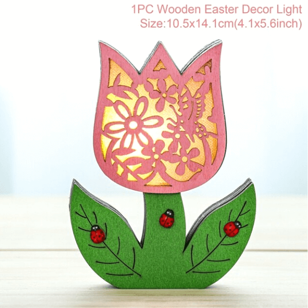 WOODEN EASTER DECOR LED LIGHT