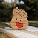 Hand-carved Wooden Cuddling Animals💕-Best gift to your loved one🎁