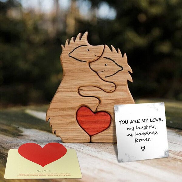Hand-carved Wooden Cuddling Animals💕-Best gift to your loved one🎁