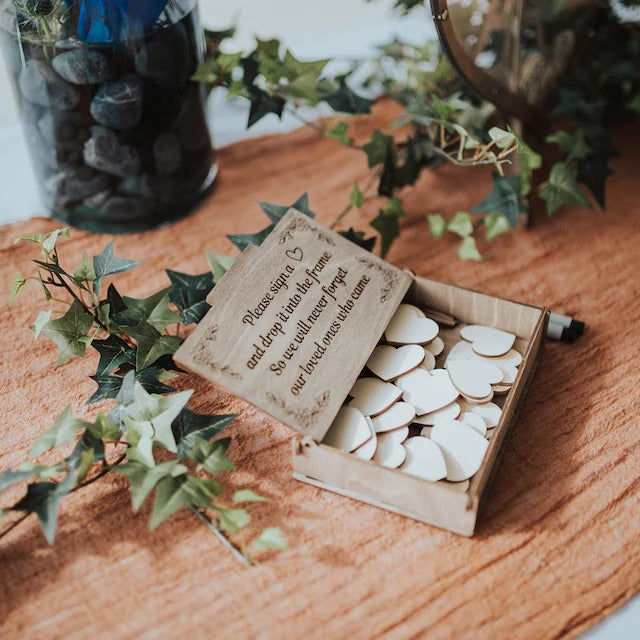 Hearts Wedding Guest Book Alternative, Custom Drop Box, Unique Wooden Boho and Rustic Wedding Decor, Anniversary