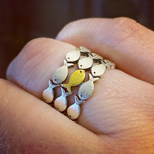 Swimming Against The Current Adjustable Ring - Gift for HER