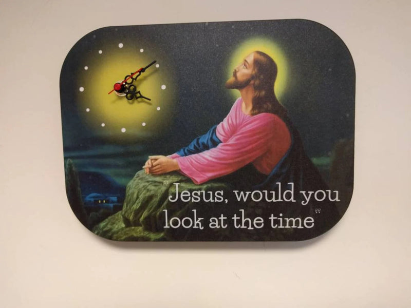 Wall Clock Jesus, would you look at the time - novelty vicar gift