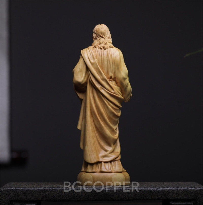 Hand Carved Southern European boxwood  Sacred Heart of Jesus