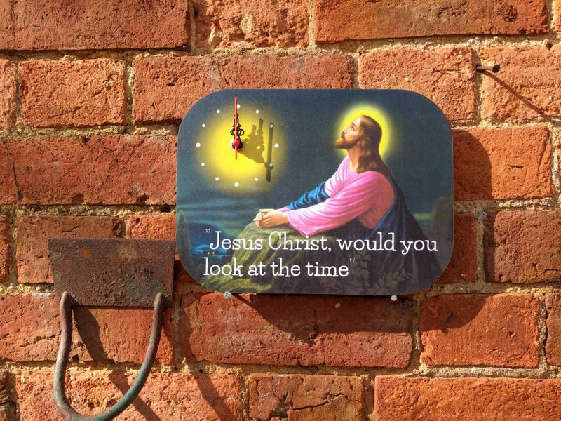 Wall Clock Jesus, would you look at the time - novelty vicar gift
