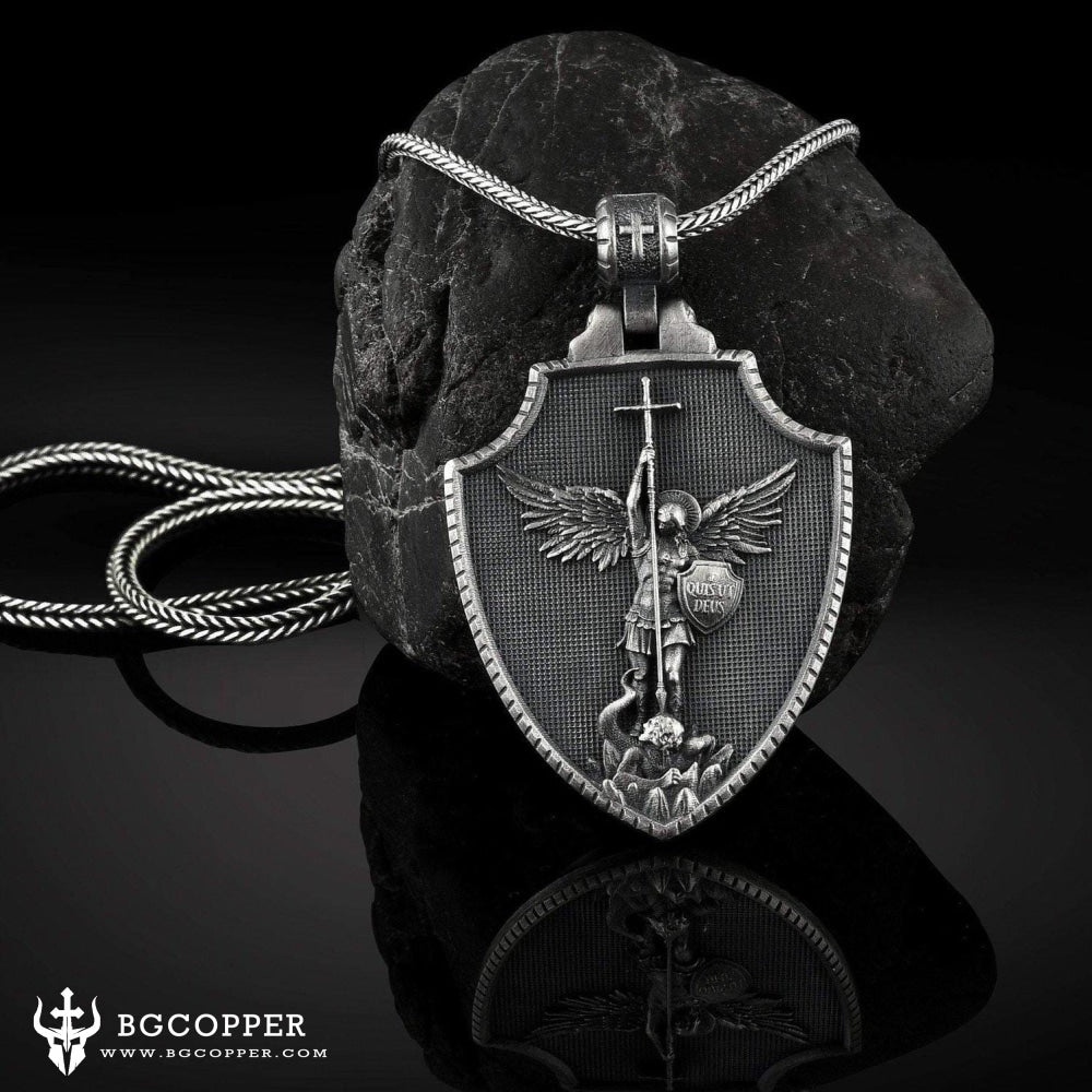 PURE TIN ST Michael's Archangel Necklace. Paratrooper Police Military ...