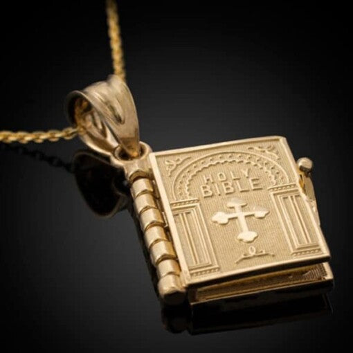 Holy Bible Book Necklace Religious gift