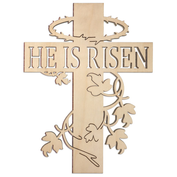 2022 New Easter Wooden Pendant he is risen